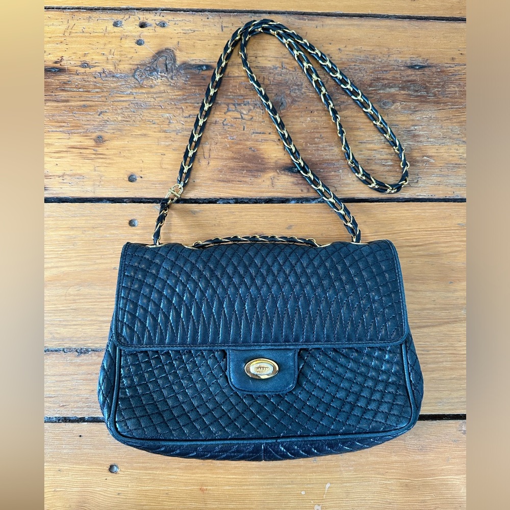 Quilted Bally Vintage handbag black
